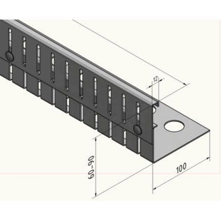 Versandmetall SPARSET Grindkeringsprofiel Grindprofiel groot geperforeerd Aluminium Hoogte 60-90mm