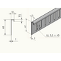 Versandmetall Sections supérieures pour bande d'arrêt de gravier, acier inoxydable, réglables en hauteur, 1.4301, L=2000mm – angle de 90°