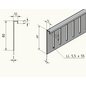 Versandmetall Sections supérieures pour bande d'arrêt de gravier, acier inoxydable, réglables en hauteur, 1.4301, L=2000mm – angle de 90°