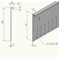 Versandmetall Sections supérieures pour bande d'arrêt de gravier, acier inoxydable, réglables en hauteur, 1.4301, L=2000mm – angle de 90°