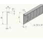 Versandmetall Sections supérieures pour bande d'arrêt de gravier, acier inoxydable, réglables en hauteur, 1.4301, L=1000mm – angle de 90°