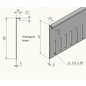 Versandmetall Sections supérieures pour bande d'arrêt de gravier, acier inoxydable, réglables en hauteur, 1.4301, L=1000mm – angle de 90°