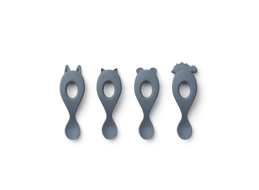 Liewood Liva silicone lepelssafari/blue multi mix