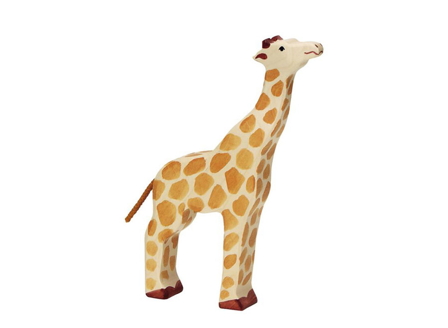 Holztiger Giraffe hoofd omhoog