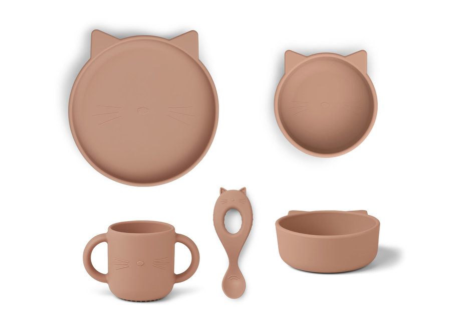 Liewood Vivi dinnerset cat dark rose