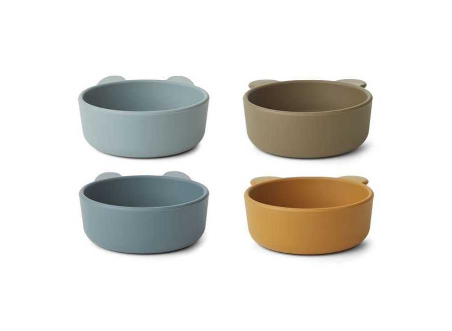 Liewood Iggy snack bowls golden caramel blue mix