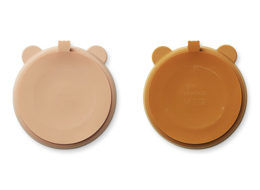 Liewood Stacy Suction Plate 2-Pack Mustard Mix