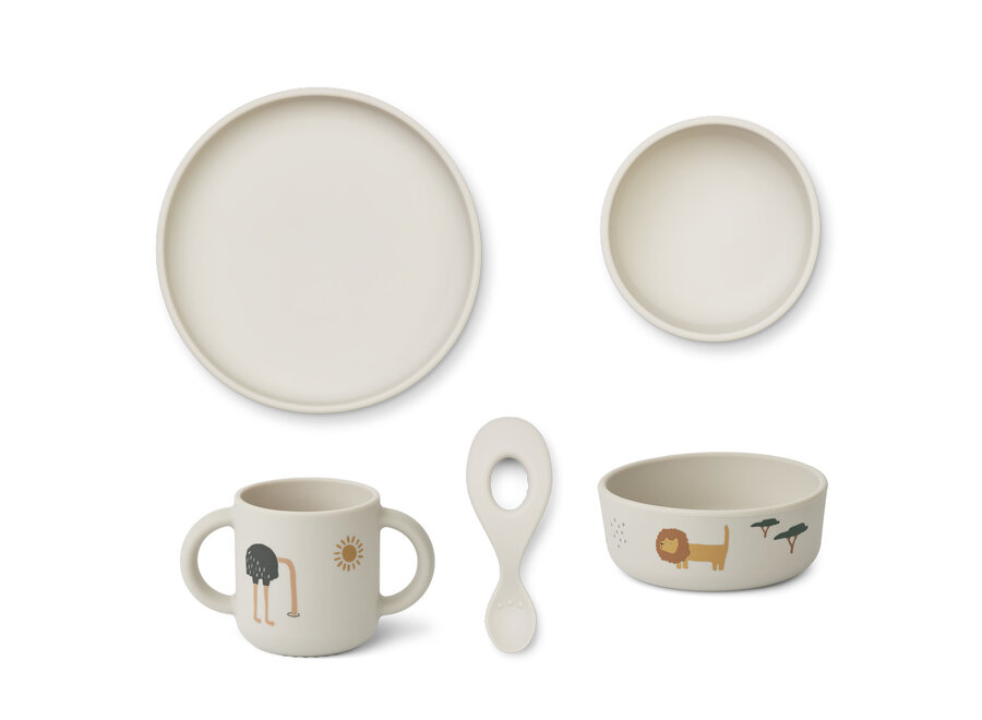 Liewood Vivi dinnerset printed / Safari Sandy Mix