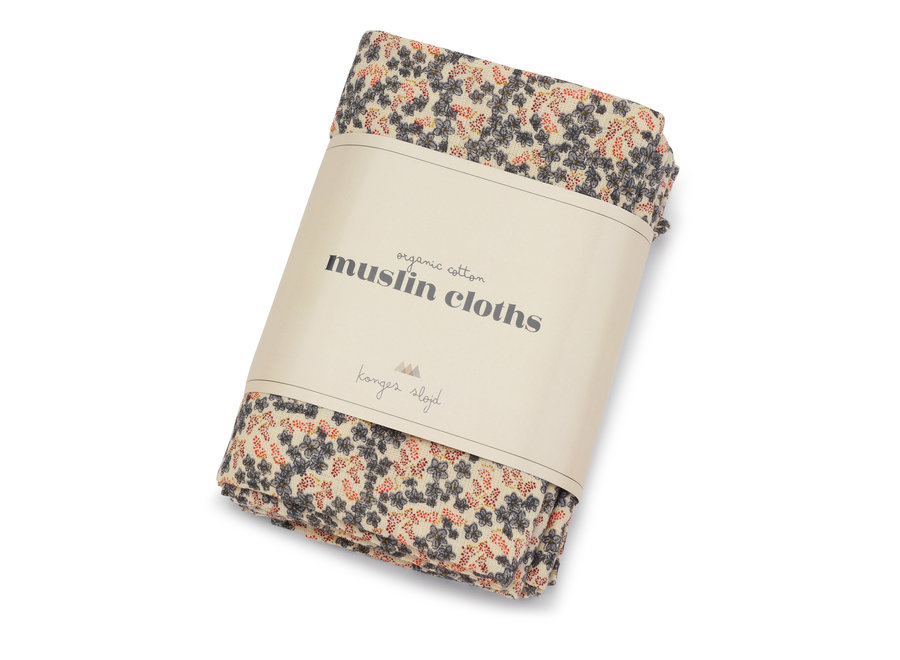 Konges Sløjd 3 Pack Muslin Cloth Gots Champ Bleu