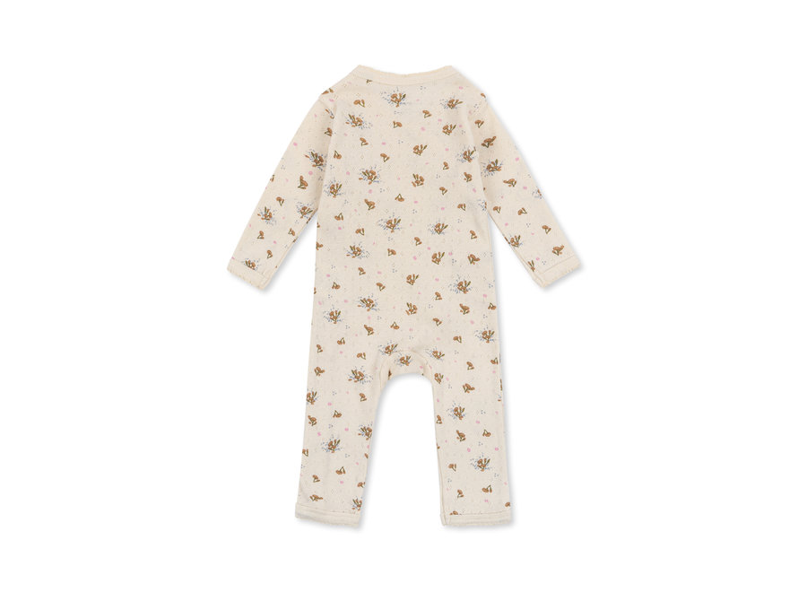 Konges Slojd minnie newborn onesie pluie de fleur yellow