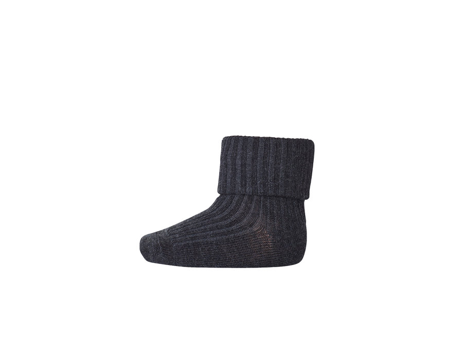 MP Denmark Cotton rib baby socks Dark Grey Melange