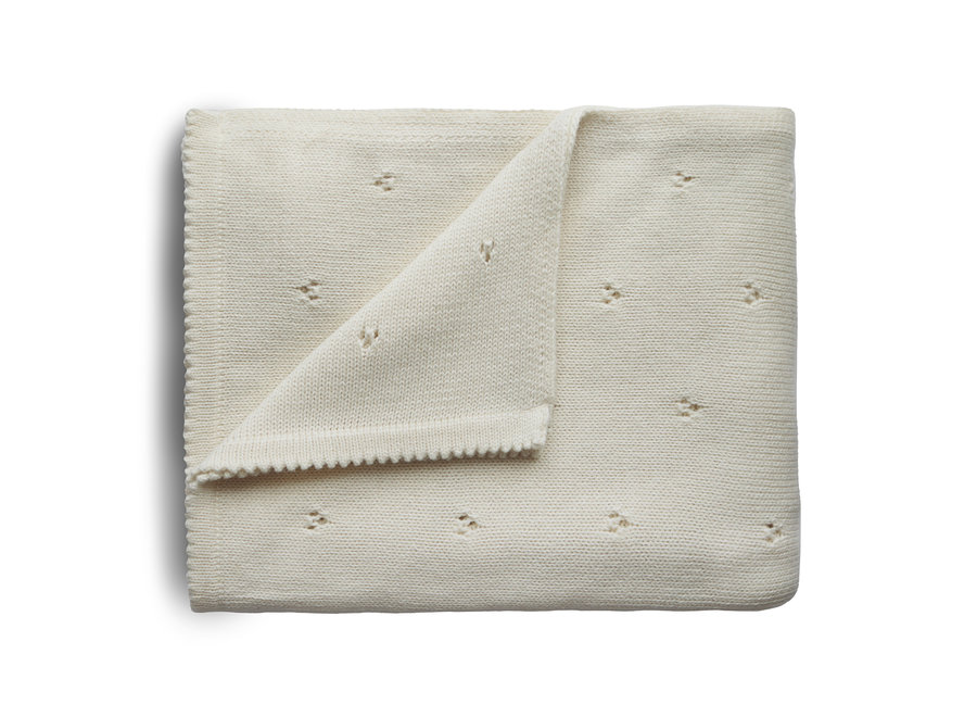 Mushie blanket pointelle ivory