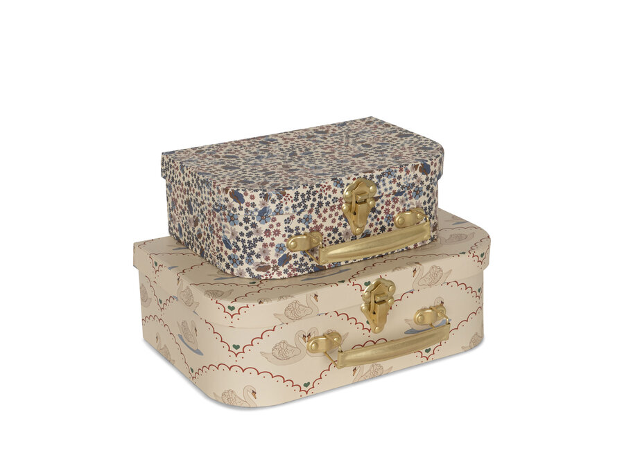 Konges Slojd 2 Pack Suitcase Swan/Vivi Fleur