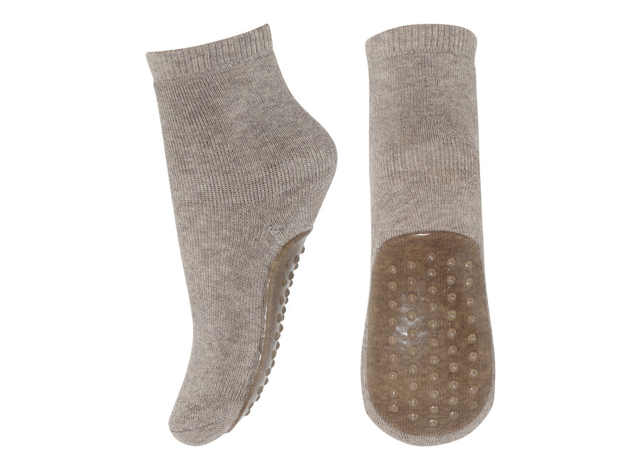 MP Denmark Wool socks - anti-slip Light Brown Melange