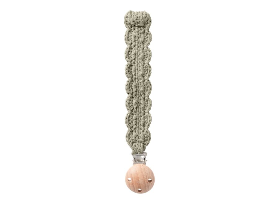 Lil' Atelier Fimo Crochet Pacifier String Lil Moss Gray