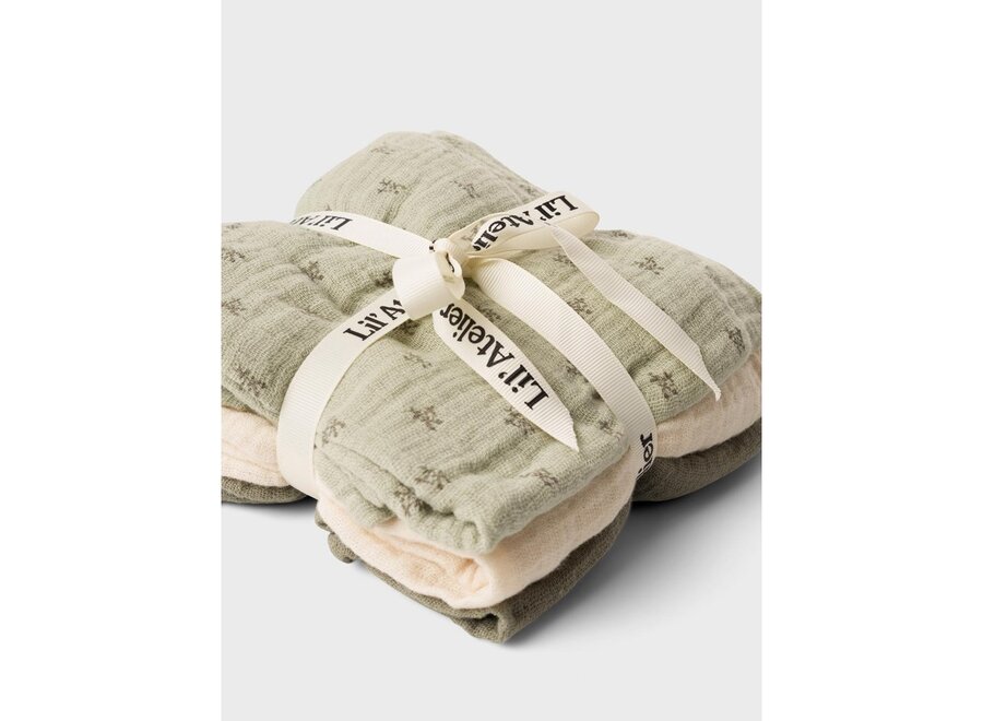 Lil' Atelier Fergie 3Pack Nappies Lil Moss Gray