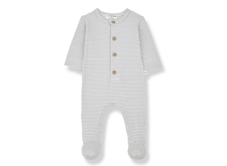 1+ Nino Jumpsuit W/Feet Smoky-Ivory