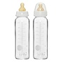 Hevea 2p 240ml glazen drinkfles  3-24m