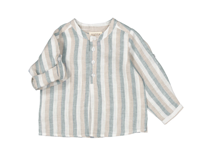 MarMar Totoro Linnen Shirt Blue Stripe