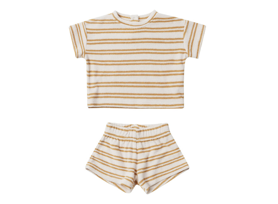 QM Terry Tee + Shorts Honey Stripe