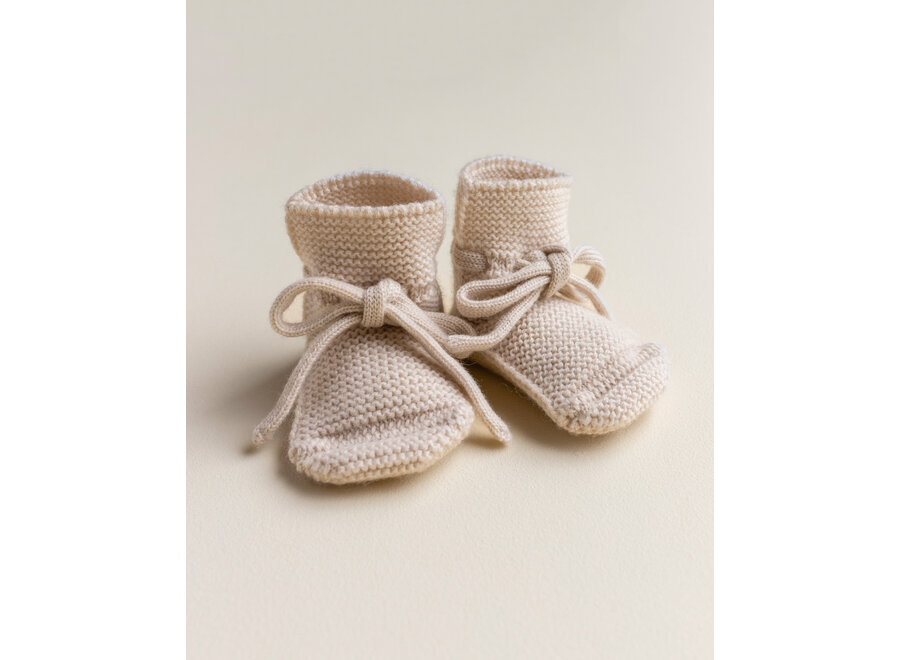 Hvid Slofjes-Merino wol cream
