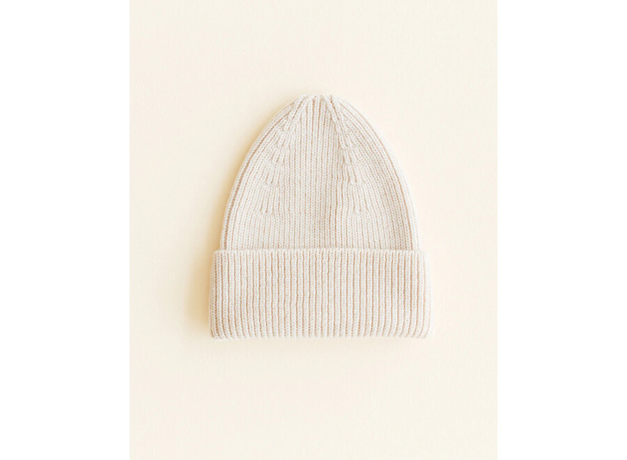 Hvid Fonzie beanie cream 0-6m