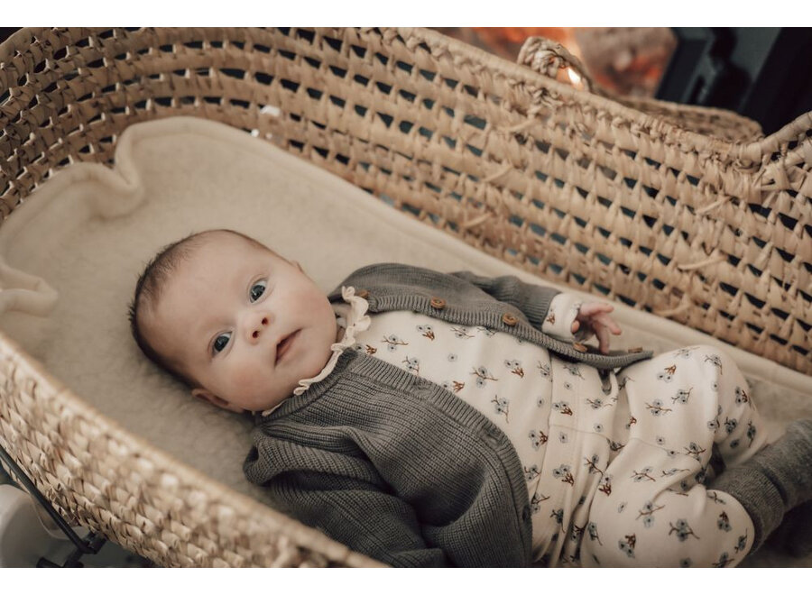 Alwero wollen matrasbeschermer wieg 80x42 beige