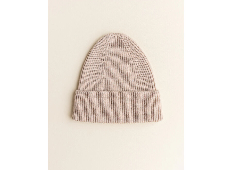 Hvid Fonzie beanie KIDS Sand 4-18m