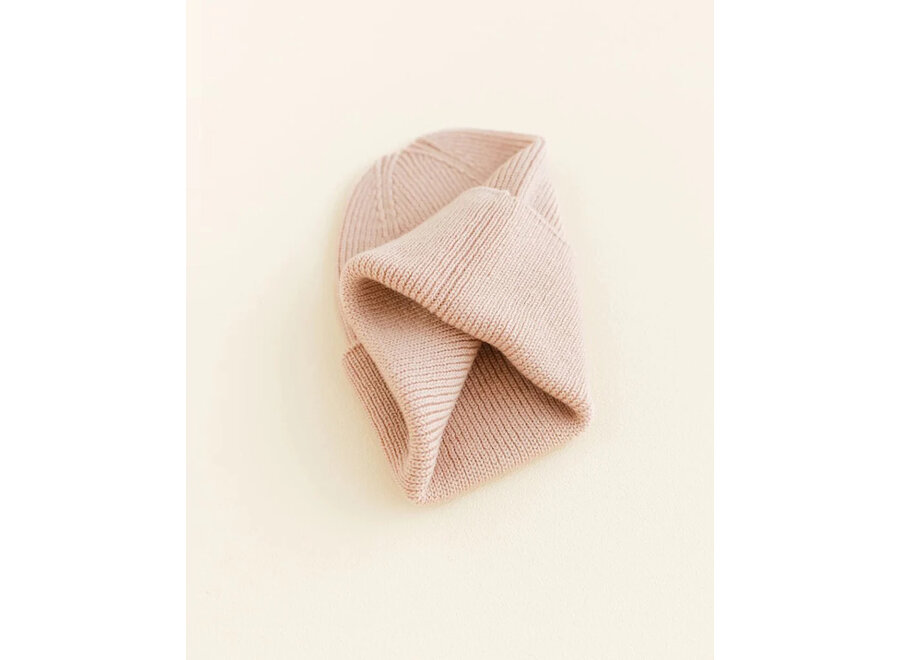Hvid Fonzie beanie NEWBORM apricot