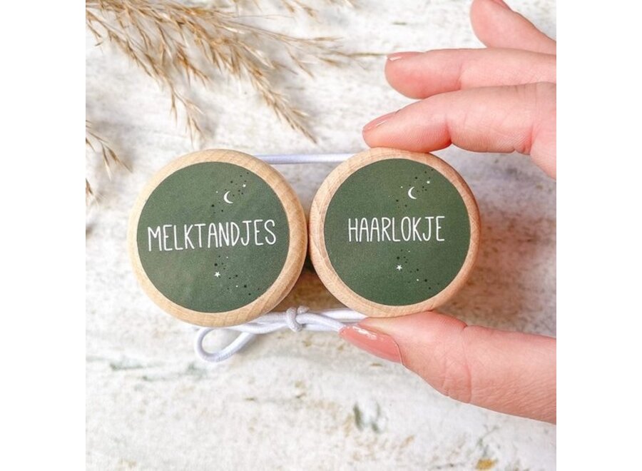 Fien & Feau tanden- & haarlokdoosje donkergroen