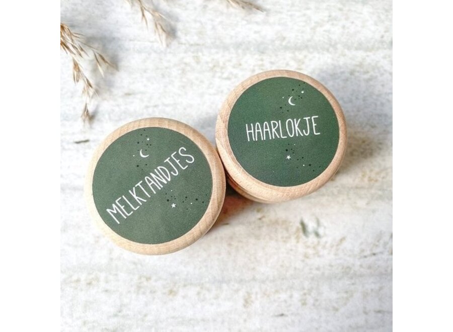 Fien & Feau tanden- & haarlokdoosje donkergroen