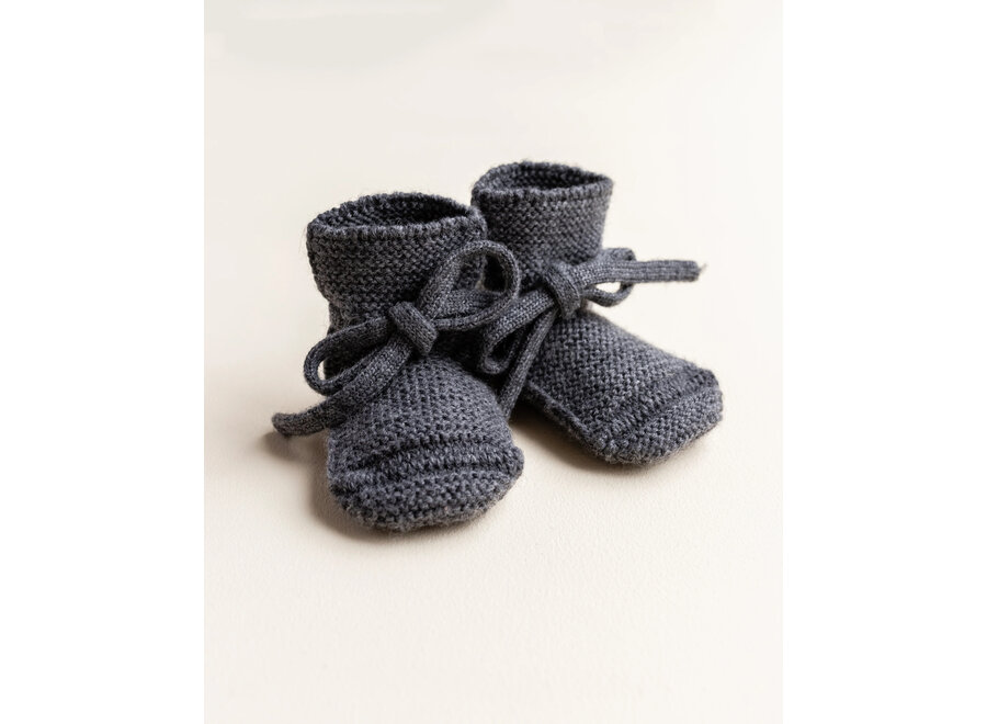 Hvid Slofjes-Merino wol Charcoal