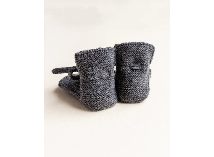 Hvid Slofjes-Merino wol Charcoal