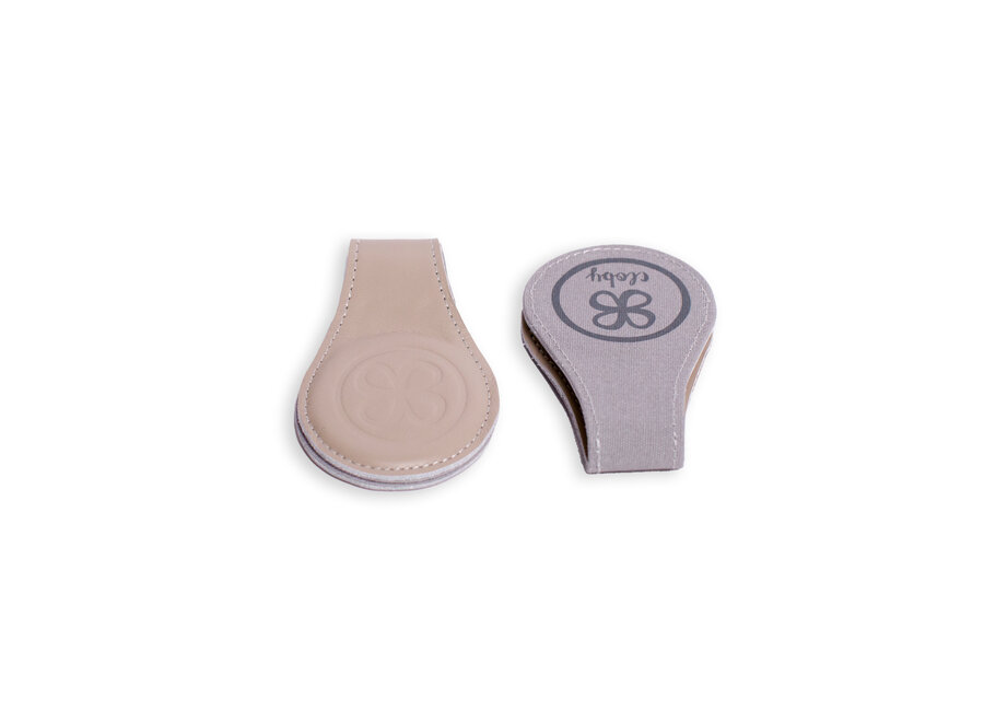 Cloby Leather clips sand/grey