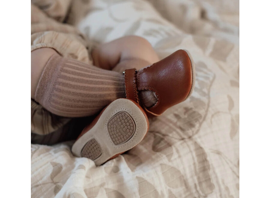 Petit Nord Baby Scallop T-bar Cognac