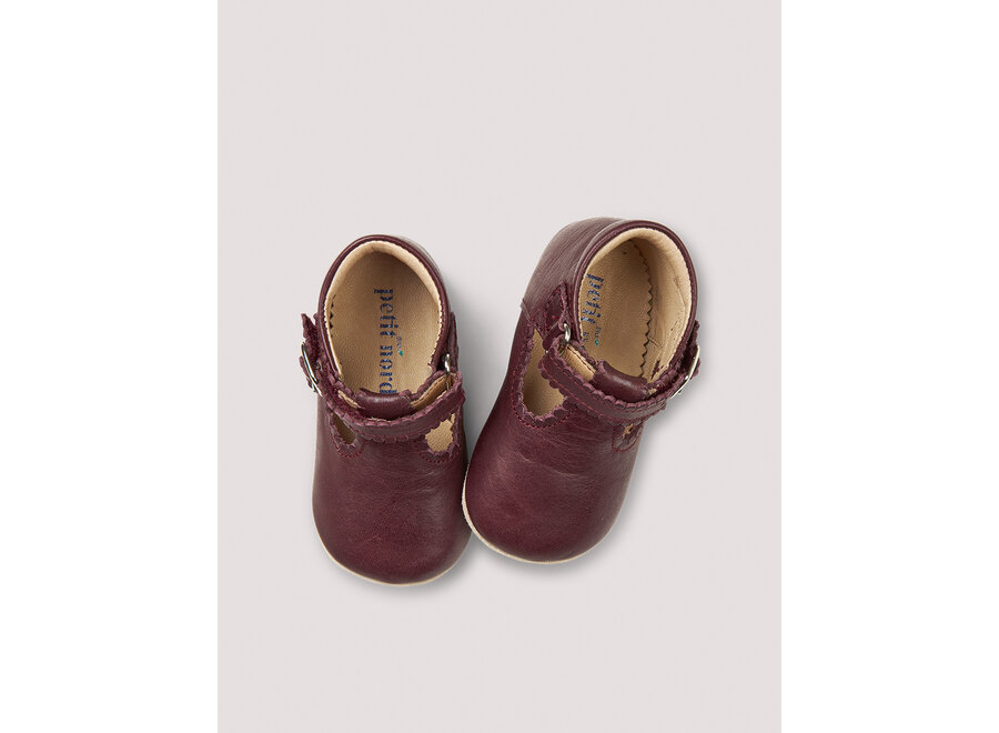 Petit Nord Baby Scallop T-bar Plum