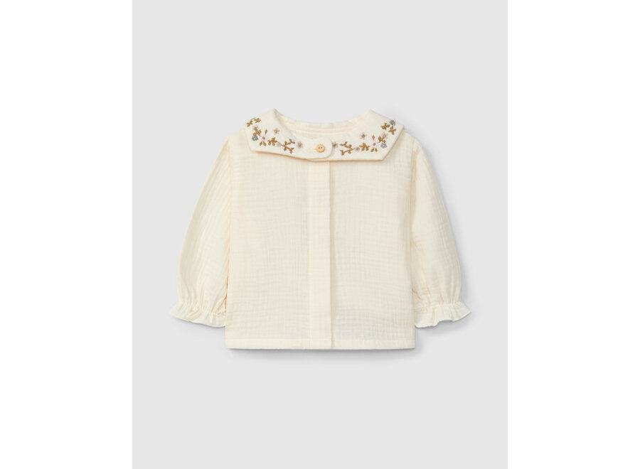 Snug Blouse colar flower Naturel
