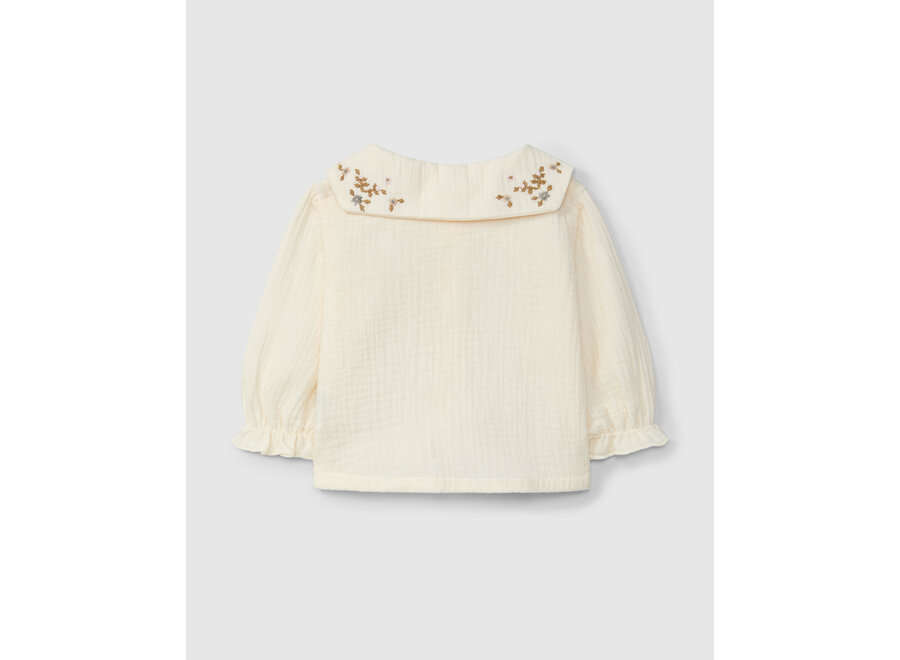 Snug Blouse colar flower Naturel