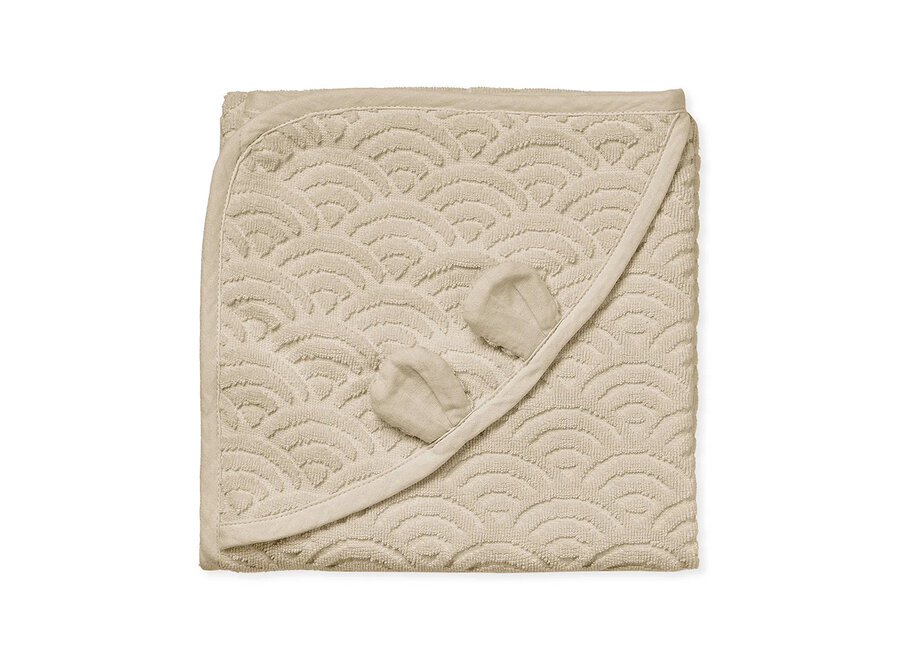 CC Hooded Baby Towel w/ ears Almond