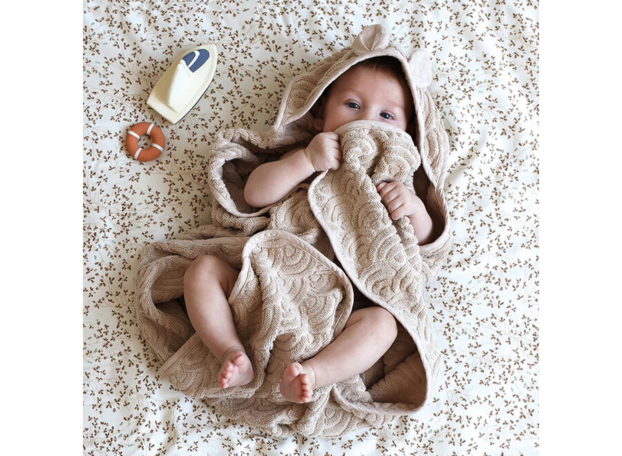 CC Hooded Baby Towel w/ ears Almond
