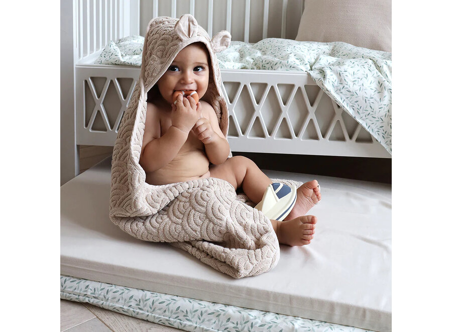CC Hooded Baby Towel w/ ears Almond