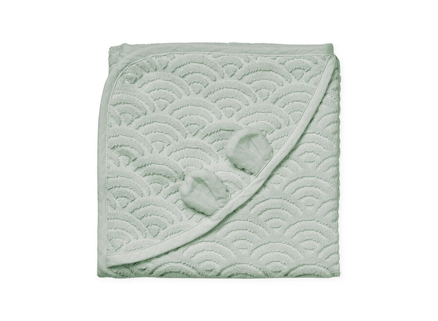 CC Hooded Baby Towel w/ ears Dusty Green