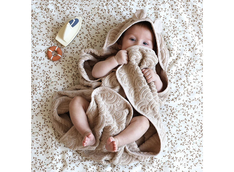 CC Hooded Baby Towel w/ ears Dusty Green