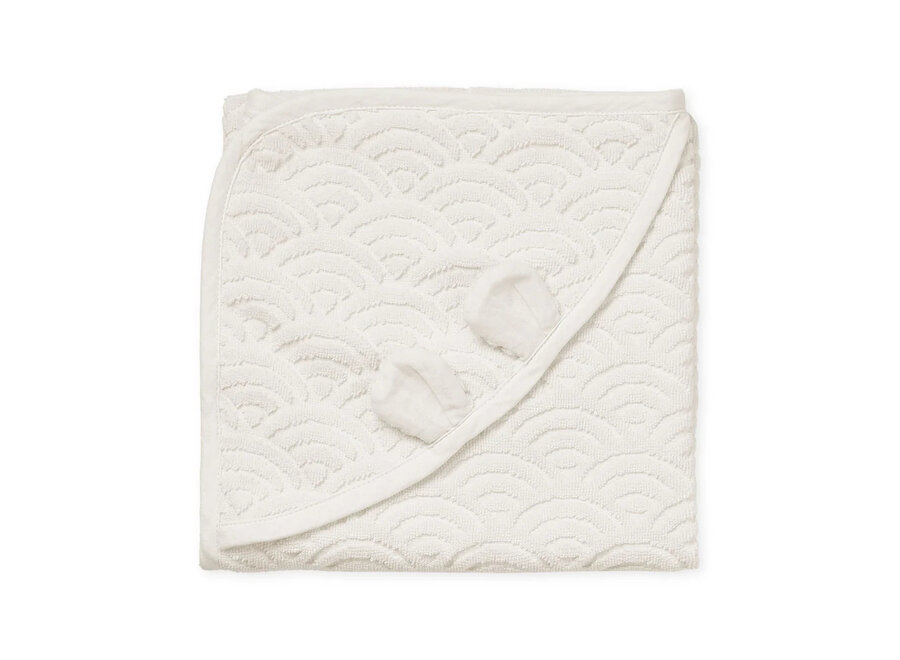 CC Hooded Baby Towel w/ ears Off-White