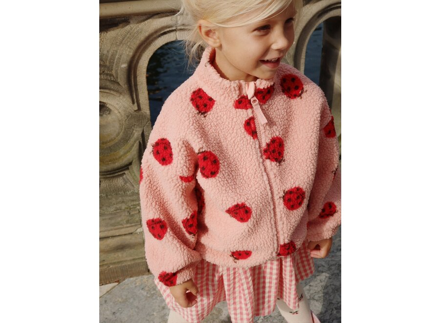 Konges Slojd Jody Teddy Jacket ladybug pink