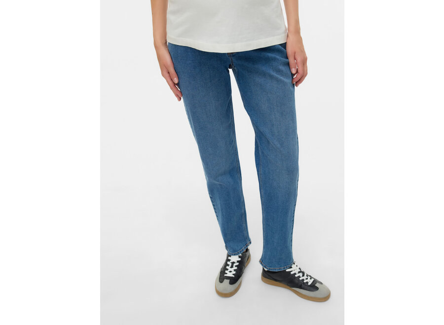 Mama;Licious Alberte Mom Fit Mid Waist Jeans Medium Blue Denim
