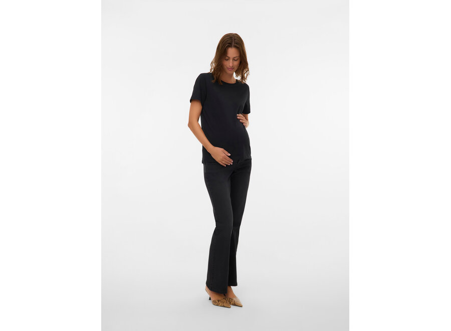 Mama;Licious Kairo Flared Jeans Black Denim Washed Black