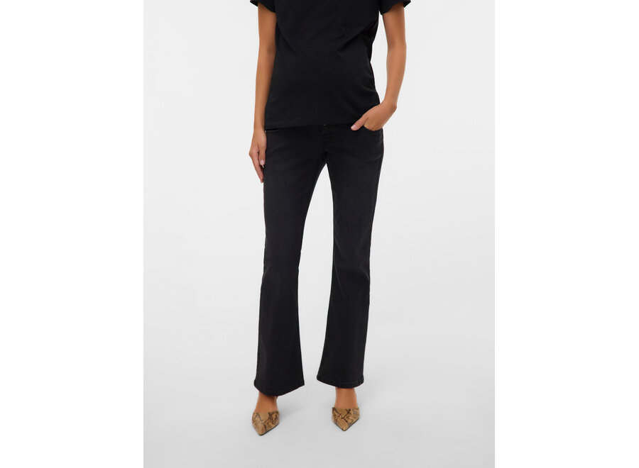 Mama;Licious Kairo Flared Jeans Black Denim Washed Black