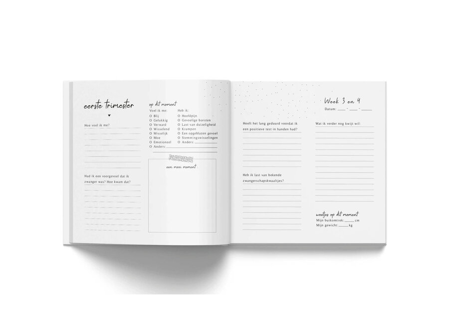 Invulboekjes zwanger 9 maandenboek linnen