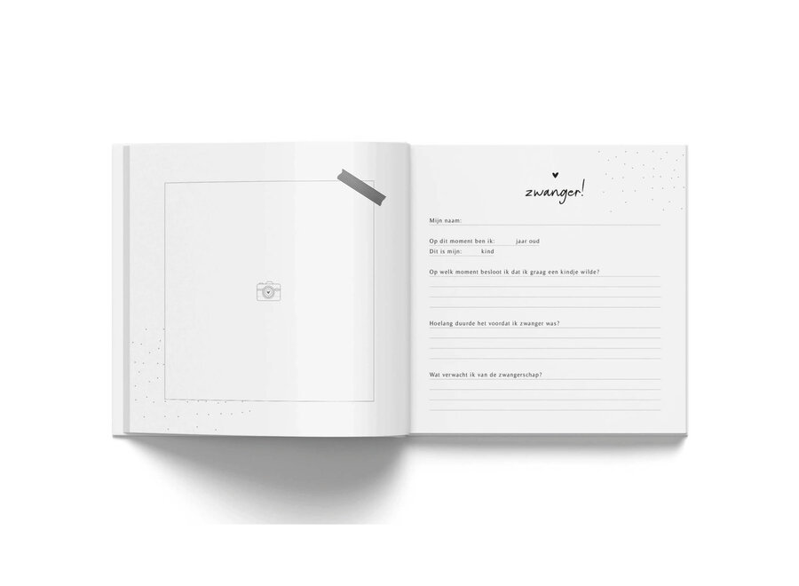 Invulboekjes zwanger 9 maandenboek taupe